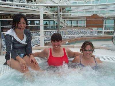 Hanging in the hot tub