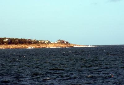 Looking off to the left from the end of Bearskin Neck.