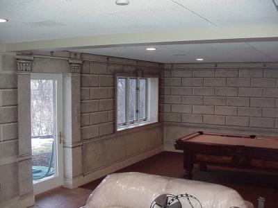 faux stone walls