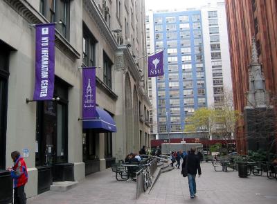  NYU Library Walk  with Entrance to Business School Shimkin Hall