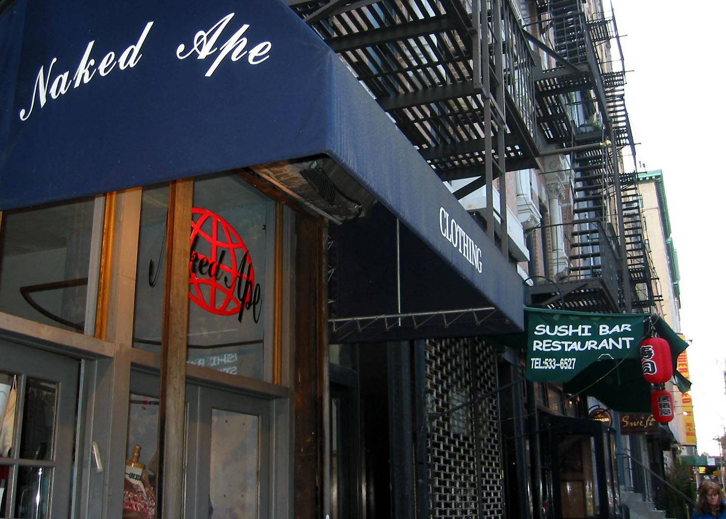 Naked Ape Clothing Store at the Bowery  with West View of 4th Street