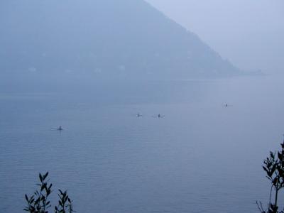 Rowers on Lake Como