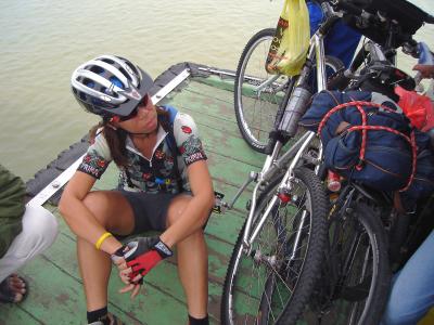 we had to sit outside - the ferry was crowded