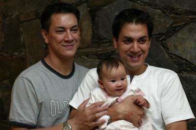Tim, Pat and Ava - 5 months