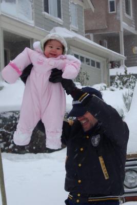 With Grandpa in the Snow