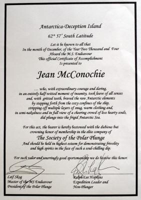 But, they did give her this auspicious document to display in her otherwise tasteful home!