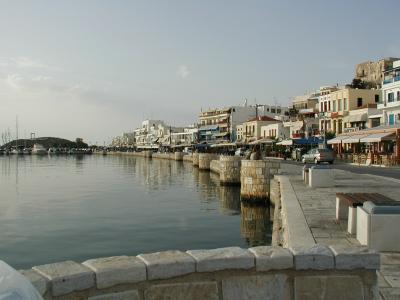 Naxos Town front know by locals a Chora