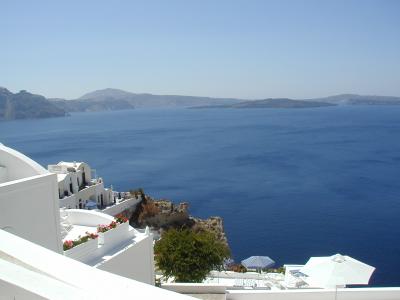 Looking out onto Nea Kameni from Fira