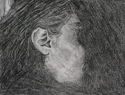 Facing Unknown 2004, graphite on paper, 8x10