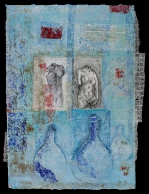 Vessels 2004, mixed media on paper, 19x14