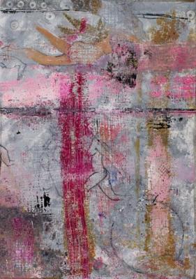 Ascension 2004, mixed media on paper, 10x7