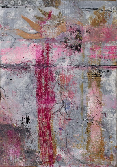 Ascension 2004, mixed media on paper, 10x7