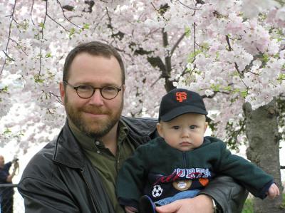 Father and Son among the Cherry Blossoms