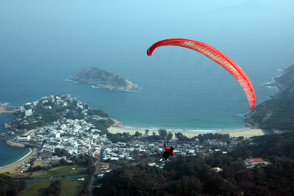 Paragliding above Shek O