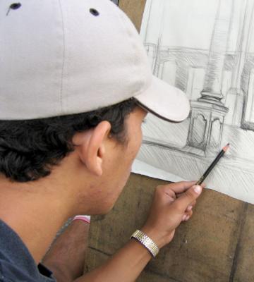 artist sketching