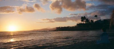 Sunset on a Hawaiian beach