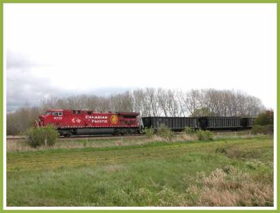 CP Rail unit coal train nears Roberts Bank.