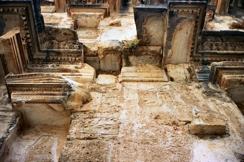 Theater: detail of  wall opposite seats