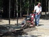 Tom trenches for the irrigation system