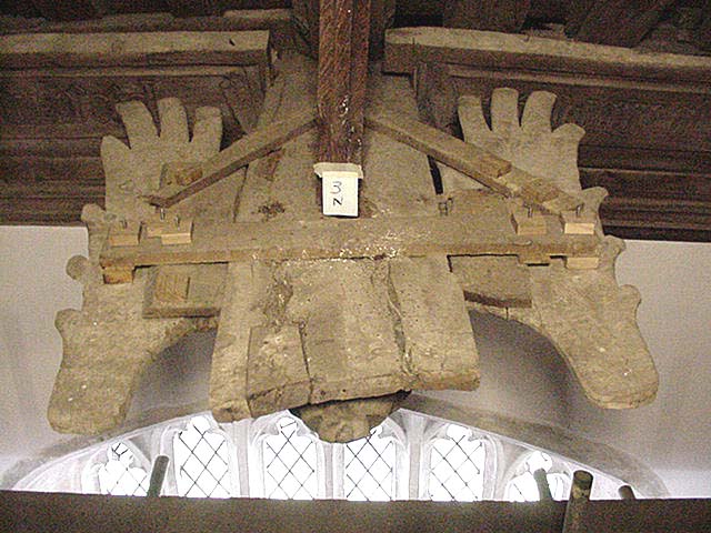 110.Hammerbeam Angel from above, Bay 3 north.JPG