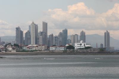 skyline of Panama with Panama Old Town in front