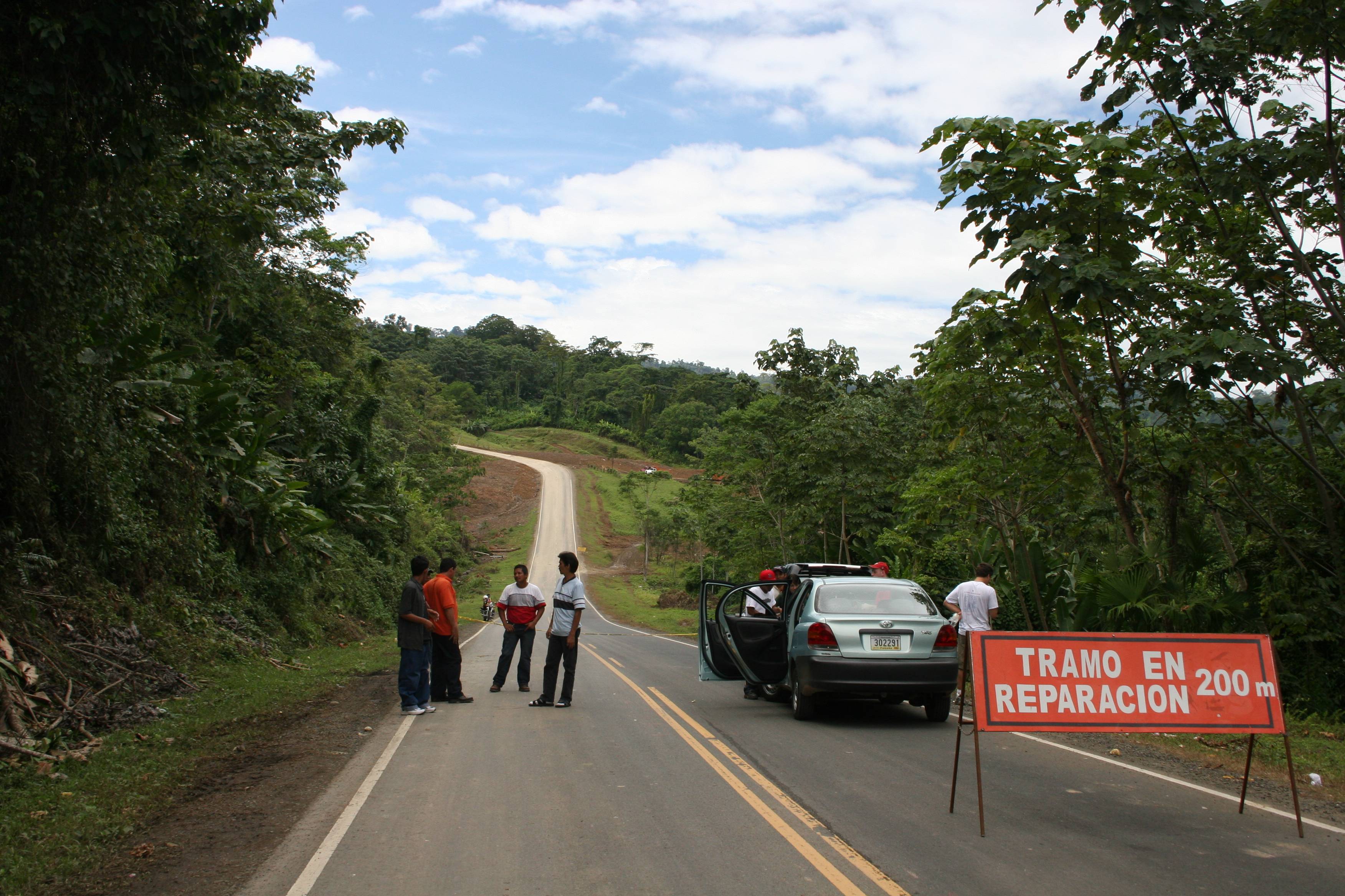 road blocked due to a landslide