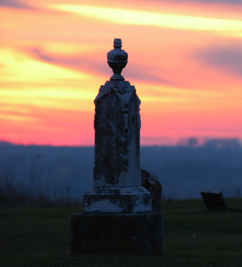 Tombstone with Sunset