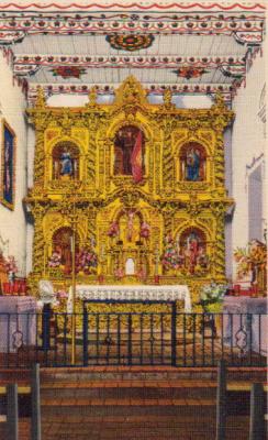 Mission San Juan Capistrano...front of postcard