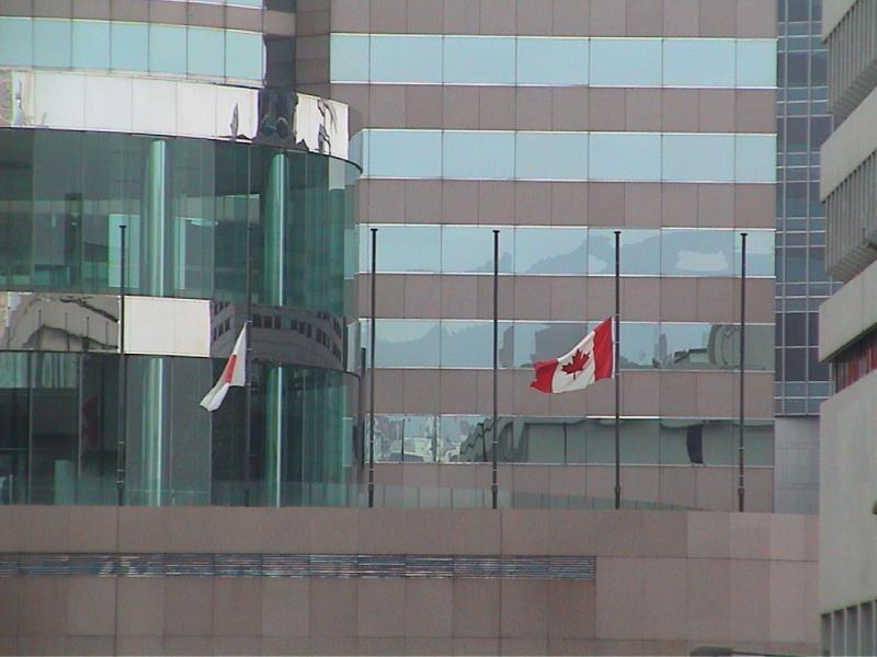 Flags at Half Mast on 12/09/01 in Hong Kong