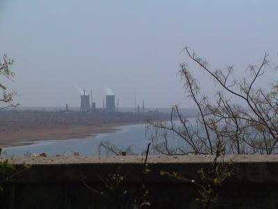 Plant site across the reservoir