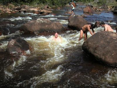 Peter being washed down river