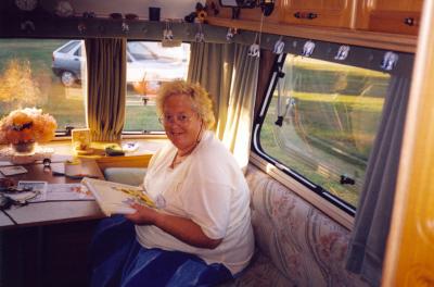 Mum in her caravan