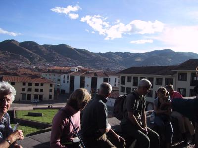 Group Taking A Rest On First Day In Cuzco