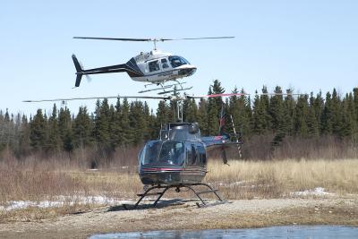 Helicopters landing in Moose Factory