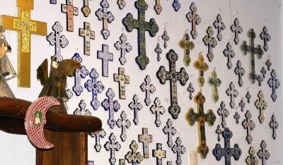 Crosses and a moon