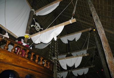 Another shot of the ship inside the Capitán Morgan beach grill/disco