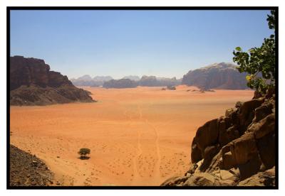 The wonderful deserted landscape of Wadi Rum in Jordan