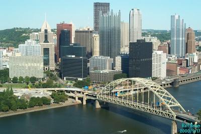 Downtown Skyscrapers and Fort Pitt Bridge