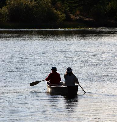 Dinner time - paddle faster.