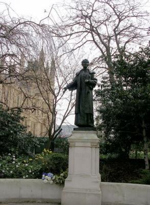 Emmeline Pankhurst, suffragette.  She figured in one of the Amelia Peabody books.