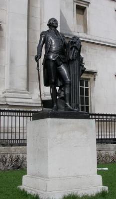 George Washington in front of England's National Gallery