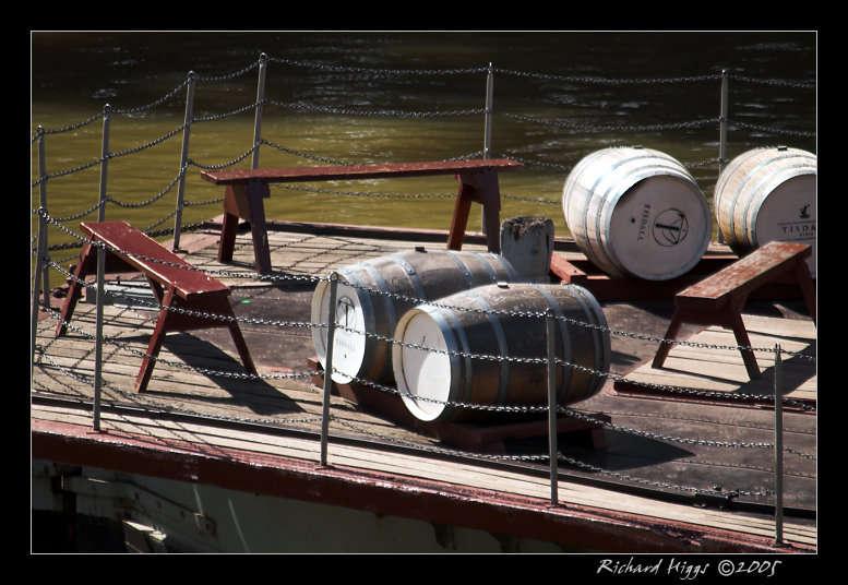 Barrels on barge