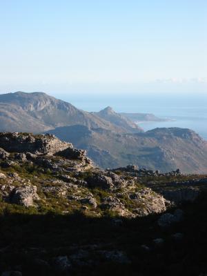 Edge of the Twelve Apostle mountains from the top of Table Mountain