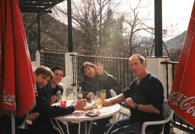 with Bill and Morena at an Alpujarras  Cafe, 2004