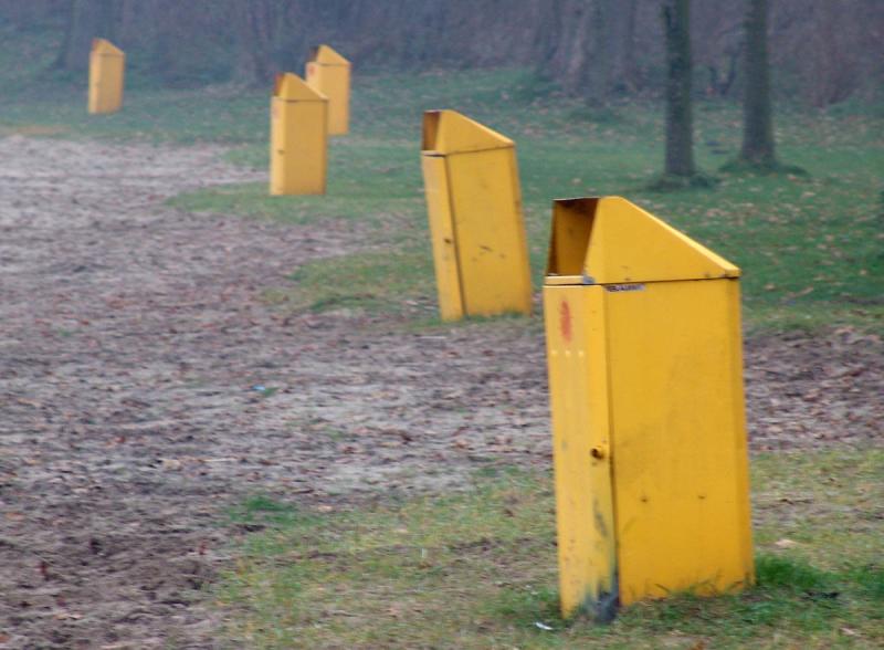 Yellow dustbins