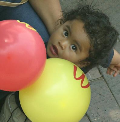 Child with balloons