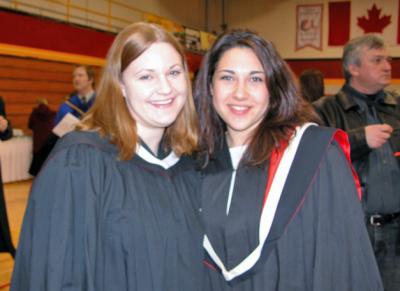 Me with Lila, a friend and fellow graduate.
