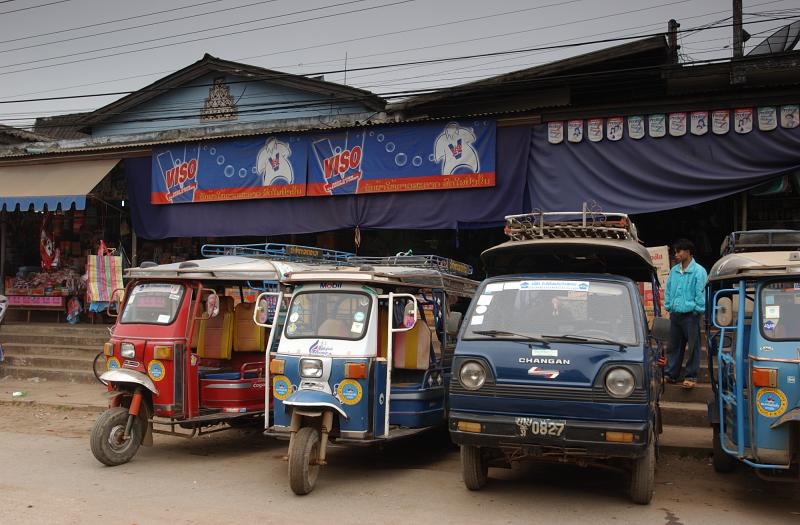 Tuktuk outside Luang Prabang Market, Laos