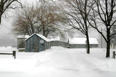 Fischer Farm Entrance in a Winter Storm