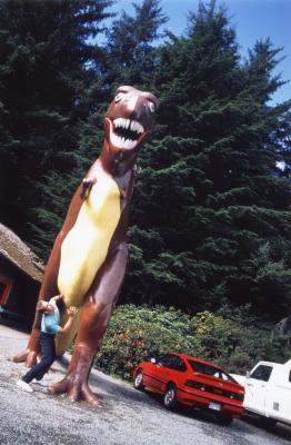 Dinosaur with Red CRX 1990 Northern California